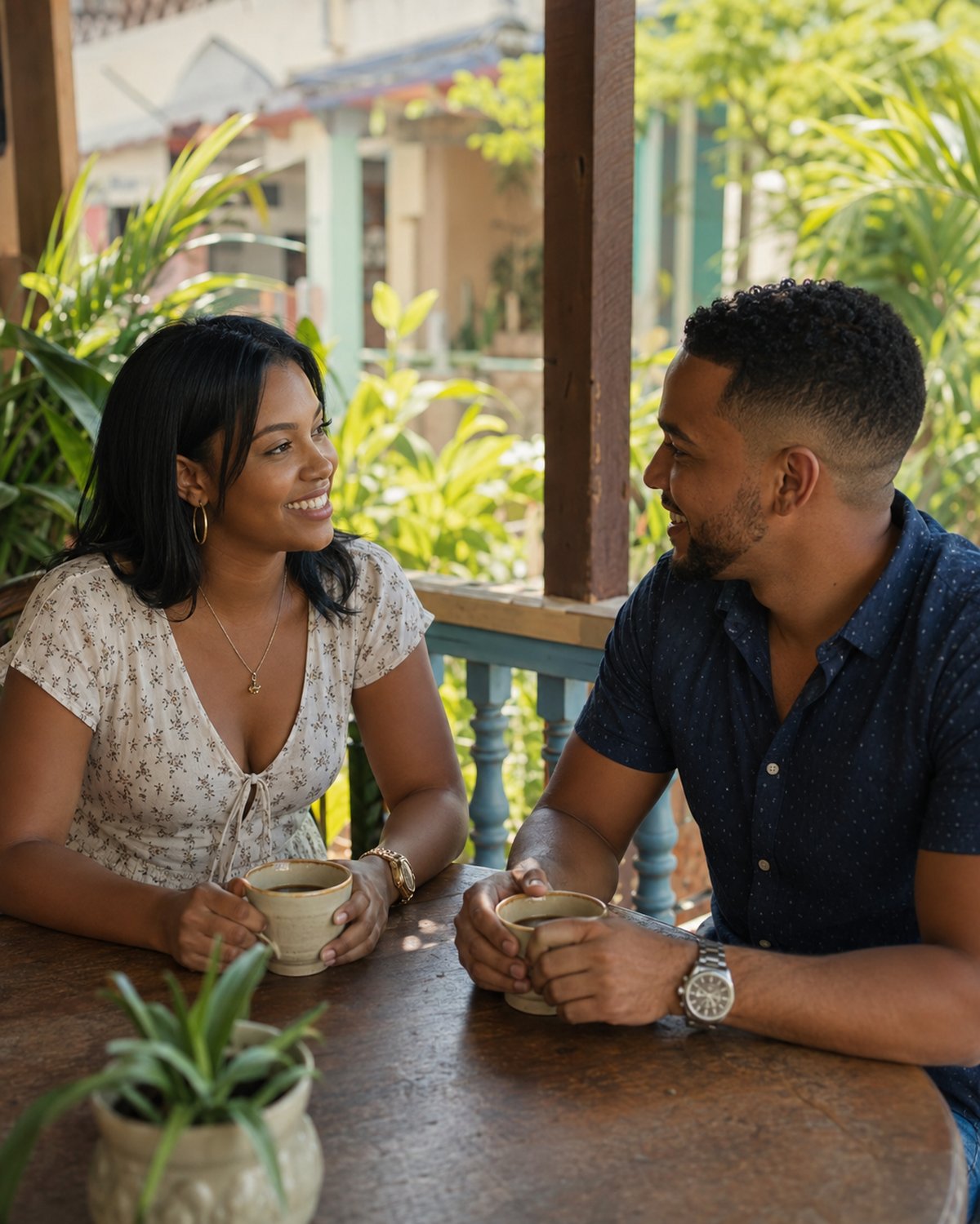 Escena cotidiana de citas en Punta Cana