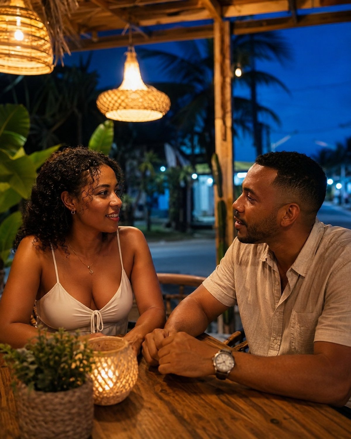Escena cotidiana de citas en Punta Cana